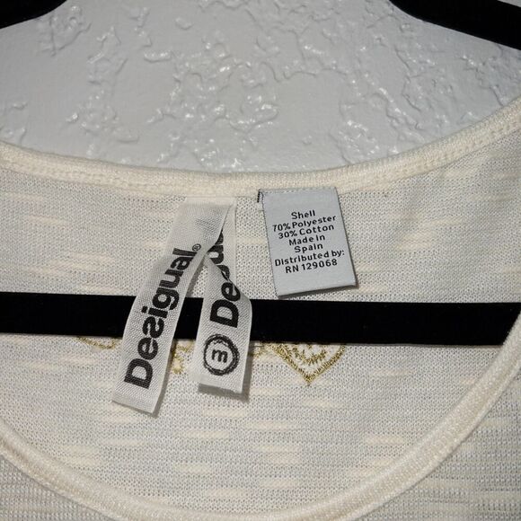 NWT Desigual White Embroidered Learn‎ Tank Top Size Small - Picture 4 of 8